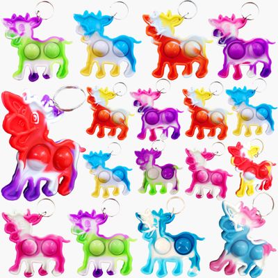 100 Packs Bulk Cow Push Fidget Bubble Mini Pop Keychainfor Adult and Kids,Birthday Party Favors Supplies Gifts Classroom Summer Students Bubble Prize