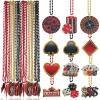 SAYAYA 24 Pieces Casino Night Beaded Necklaces Set Dice Poker Dollar Casino Theme Party Gold Red Black Beaded Necklace for Game Night Party Favors Decor view 1