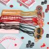 SAYAYA 48 Pieces Casino Night Party Necklaces with Dice & Poker Chip Charms, Themed Decor for Vegas Parties, Game Night Favors in Gold Red and Black view 4