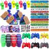 134 Pcs Video Game Party Favors, Includes Video Game Slap Bracelet Keychain Stamper Whistle Mesh Bag Card Stickers Tattoos for Kids Gaming Party Favors Birthday Goodie Bag Fillers view 1