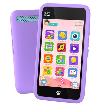 MOMILLA Kids Toys Smart Phone, Christmas Birthday Gifts for Girls Grandkids, 3.97" Kids Phone, 16 GB Mini Play Cell Phone, Toddler Toys for Girls Age 3 4 5 6 7 8 9 10 Years Old (Front Camera Only)
