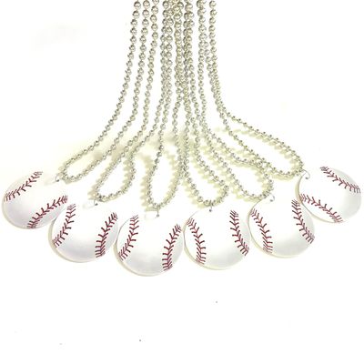 GZYSSL 12 Pcs Sport Theme Party Beads Necklaces Baseball Pendants Beads Necklaces Sport Team Decorations Accessories Party Supplies