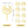 16 Pcs Gold Happy Birthday Cake Toppers Glitter Bling Dessert Toppers Acrylic Double-Sided Cake Decoration for Children or Adults Party Supplies view 2