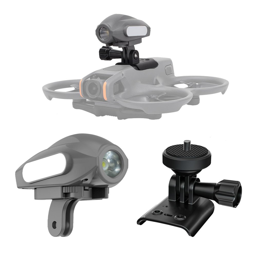 Drone Strobe Light Compatible for DJI Avata 2 Searchlight Anti-Collision Lighting Night Navigation Light Led Camera Adapter Mount Extension Carry Bracket Set