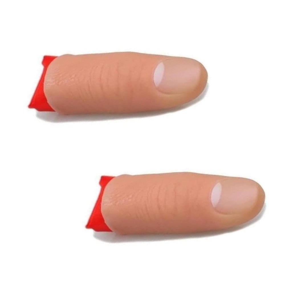 2Pcs Thumb Tip Magic Tricks Fake Thumb Tip Silk Vanish Magic Disappearing Silk Fake Thumb Tip Magic Trick Gimmick Magician Accessory Close up Illusions Making Objects Appear/Disappear, Decoration