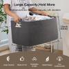 OIAHOMY Large Blanket Basket,Storage Basket with Handle, Blanket Basket for Living Room, Rectangle Woven Cotton Rope Basket for Bedroom, Toy Baskets Organizer Bins, 22" x 17" x 12" in, Dark Grey view 3