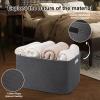 OIAHOMY Large Blanket Basket,Storage Basket with Handle, Blanket Basket for Living Room, Rectangle Woven Cotton Rope Basket for Bedroom, Toy Baskets Organizer Bins, 22" x 17" x 12" in, Dark Grey view 4