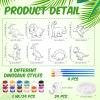Cholemy 24 Sets Dinosaurs Sun Catcher Kit Include Suncatcher Craft with Paints Suction Cups Fishing Thread, Dinosaurs DIY Window Art Kit Paintable Suncatchers Decorations for Gifts view 2