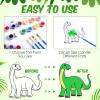 Cholemy 24 Sets Dinosaurs Sun Catcher Kit Include Suncatcher Craft with Paints Suction Cups Fishing Thread, Dinosaurs DIY Window Art Kit Paintable Suncatchers Decorations for Gifts view 4