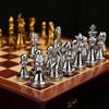 11Inch Large Deluxe Metal Chess Set - Portable Wooden Box with Alloy Pieces, Folding Board, Ideal for Adults view 3