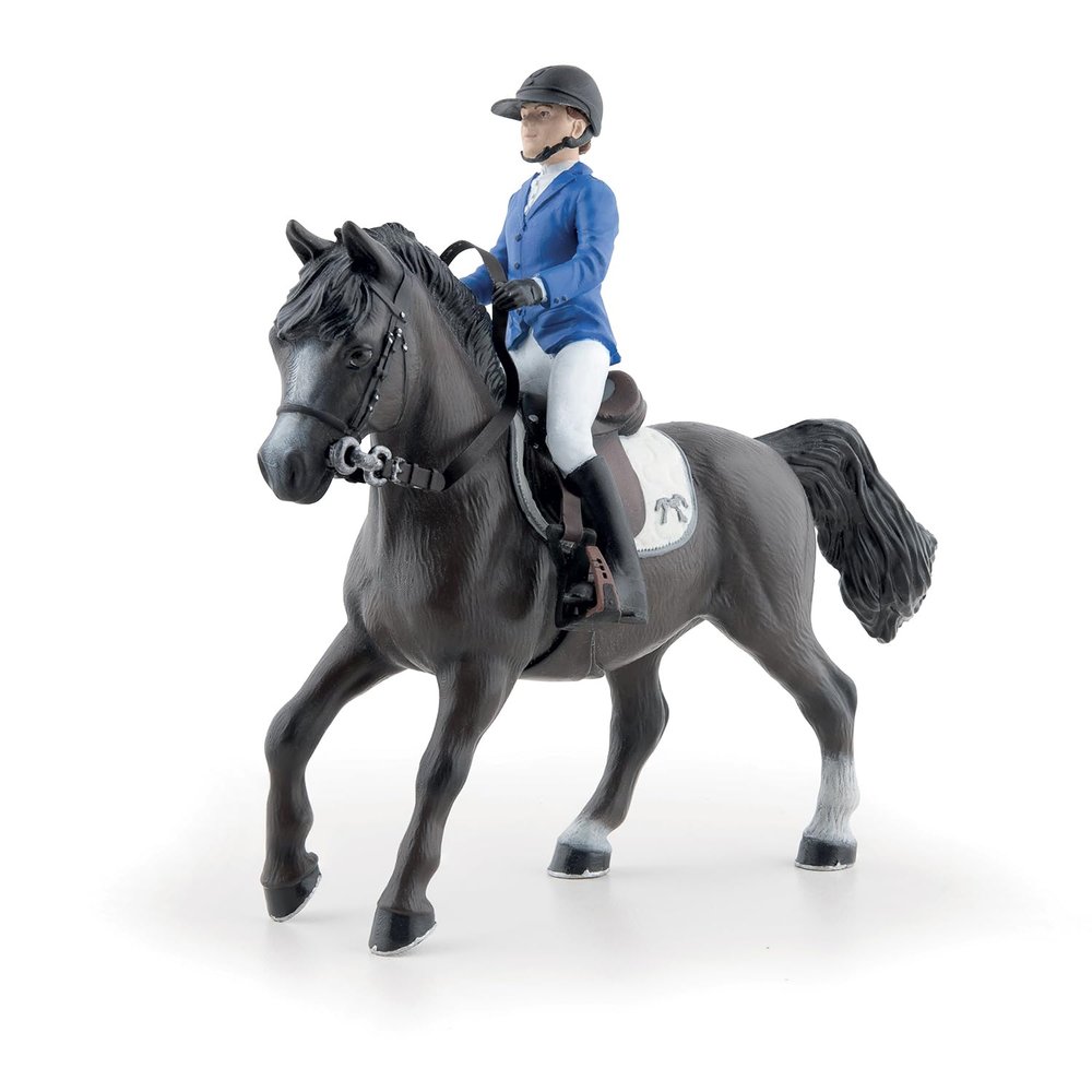 PAPO - Horse and His Rider Figurine - Eden and Qimbaya - Equestrian World - Collectible - for Kids - boys and girls - from 3 years old