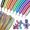 100Pcs 260 Balloons Metallic Long Balloons for balloon animals, Thickening Skinny Latex Twisting Balloon for Animals Modeling Christmas Birthday Wedding Party Decorations.(Multi) view 1