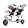 Kids Tricycle - 6 in 1 Double Seat Children's Tricycle, Toddler Pushchair, Detachable Canopy, Folding Pedals, Reversible Seat, Removable Guardrail, Suitable for 1 to 7 Years Old Children,White a view 1