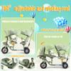 Kids Tricycle - 6 in 1 Double Seat Children's Tricycle, Toddler Pushchair, Detachable Canopy, Folding Pedals, Reversible Seat, Removable Guardrail, Suitable for 1 to 7 Years Old Children,White a view 3