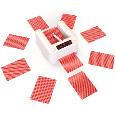 Fully Automatic Card Dealer Machine, Portable 360 Rotating Card Splitting Machine Poker Machine Electric Playing Card Shuffler for 2-8 People Game, No Shuffle Function