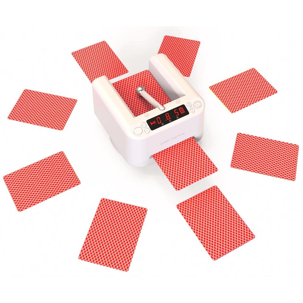 Fully Automatic Card Dealer Machine, Portable 360 Rotating Card Splitting Machine Poker Machine Electric Playing Card Shuffler for 2-8 People Game, No Shuffle Function