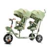 Kids Tricycle - 6 in 1 Double Seat Children's Tricycle, Toddler Pushchair, Detachable Canopy, Folding Pedals, Reversible Seat, Removable Guardrail, Suitable for 1 to 7 Years Old Children,Green view 1