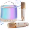 king lucky Mini Karaoke Machine for Kids, Small Bluetooth Speaker with Wireless Microphones for 4, 5, 6, 7, 8,9,10,11,13 Year Old Girl, Birthday, Children's Day (K36 with 2 Mic) view 1