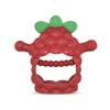 RaZbaby RaZberry Grip Silicone Teether Toy for 3M+ | Drop Resistant Hand Held Teether for Babies and Infants - Designed by Nature with Our Patented BerryBumps Multitextured Design | 3M+, Red view 1