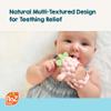 RaZbaby RaZberry Grip Silicone Teether Toy for 3M+ | Drop Resistant Hand Held Teether for Babies and Infants - Designed by Nature with Our Patented BerryBumps Multitextured Design | 3M+, Red view 3