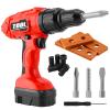 PANPAPA Electric Power Kids Drill and Screw SetToy Drill Set Include 3 Interchange dirll bits with Realistic Sound & ActionKids Pretend Play ToolDrill Toys for Boys Ages 3-5 Boys(Red) view 1