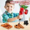 PANPAPA Electric Power Kids Drill and Screw SetToy Drill Set Include 3 Interchange dirll bits with Realistic Sound & ActionKids Pretend Play ToolDrill Toys for Boys Ages 3-5 Boys(Red) view 3