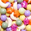 GOGOSO Ball Pit Balls Stars Moon Shapes Plastic Pitballs for Toddler Play Tent Baby Photo Props Kids Pool Water Toys Kiddie Pool Party Decor,Orange Green Purple,100pcs view 1