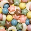 GOGOSO Ball Pit Balls Stars Moon Shapes Plastic Pitballs for Toddler Play Tent Baby Photo Props Kids Pool Water Toys Kiddie Pool Party Decor,Pink Blue Coffee,100pcs view 1