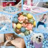 GOGOSO Ball Pit Balls Stars Moon Shapes Plastic Pitballs for Toddler Play Tent Baby Photo Props Kids Pool Water Toys Kiddie Pool Party Decor,Pink Blue Coffee,100pcs view 3