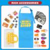 Cash Register Toy for Kids with Real Calculator, Cashier Register with Scanner/Weighter/Credit Card/ Play Money/ Food/Microphone, Pretend Play Store with Apron and Shopping Bag for Kids 3 4 5 6 7 view 4