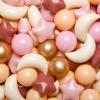GOGOSO Ball Pit Balls Stars Moon Shapes Plastic Pitballs for Toddler Play Tent Baby Photo Props Kids Pool Water Toys Kiddie Pool Party Decor,Brown Pink, 100pcs view 1