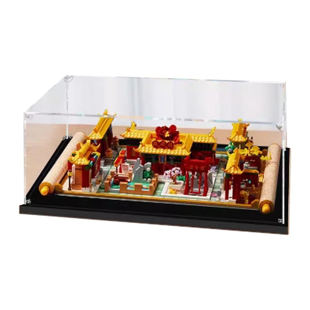 FEIFANBOYANG Acrylic Transparent Display Case for Courtyard House (Type of Chinese Residence) Model Dustproof Transparent Display Case Showcase 21.6 * 15.7 * 5.9 inches (Display Case Only) (3mm)