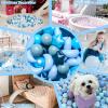 GOGOSO Ball Pit Balls Stars Moon Shapes Plastic Pitballs for Toddler Play Tent Baby Photo Props Kids Pool Water Toys Kiddie Pool Party Decor,Gradient Blue, 100pcs view 4