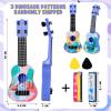 Mini Guitar 10 Inch Musical Toy Guitar Classical Toddler Ukulele with 2 Extra Mini Harmonica 16 Holes and 2 Kids Party Favor (Dinosaur) view 2