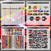 108PCS Race Car Party Favors - Themed Birthday Goodie Bags with Party Straws, Bubble Slap Bracelets, DIY Car Stickers, Pencil Caps view 3