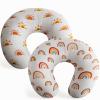 2 Pack Muslin Nursing Pillow Cover 100% Cotton Boho Neutral Stretchy Removable Baby Nursing Covers for Breastfeeding Pillows Soft Breathable Pillow Slipcover for Newborn Baby Boy or Girl (Boho) view 1