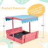 YOLENY Sandbox with Lid,Kids Sandbox with Cover Outdoor,Wooden Sand Box with 2 Foldable Bench Seats for Ages 2-8, Adjustable UV-Resistant Roof & Bottom Liner for Backyard,Beach,Christmas Decorations view 2