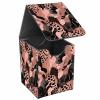 JANENFNA Card Deck Box, Card Storage Box Fits 100+ Single Sleeved Cards, Large Capacity PU Leather Card Storage Box with Strong Magnet for Magic Commander TCG CCG, Pink Black Leopard view 1