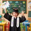 Bokon 4 Pcs 2026 Kindergarten Preschool Graduation Cap and Gown with Tassel Graduation Stole and Certificate for Toddler Kids(30,Black) view 4