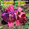 Kids Gardening Tools Set, Toddler Play Kit Child Outdoor Toy with Gloves, Watering Can, Metal Shovel, Rake, Spade & Storage Bag, Backyard Sand Digging Holiday Birthday Gift for Boy Girl 3 4 5 (Pink) view 3