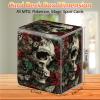 JANENFNA Card Deck Box, Card Storage Box Fits 100+ Single Sleeved Cards, Large Capacity PU Leather Card Storage Box with Strong Magnet for Magic Commander TCG CCG, Skull Red Roses view 2