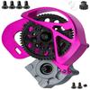 RCMYou Transmission Gearbox Upgrades Part for 1/10 SCX10, SCX10 II 90046,90047,AX10 RC Crawler Truck,Aluminum Center Transmission Gearbox Hops up,Pink&Titanium view 1