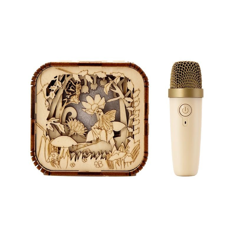Karaoke Machine for Kids Adults, Mini Portable Bluetooth Karaoke Speaker with 2 Wireless Microphone and Lights, Support AUX/TF, Gift for Birthday, and Toys for Girls/Boys