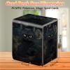 JANENFNA Card Deck Box, Card Storage Box Fits 100+ Single Sleeved Cards, Large Capacity PU Leather Card Storage Box with Strong Magnet for Magic Commander TCG CCG, Black Trippy Cat view 2