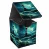 JANENFNA Card Deck Box, Card Storage Box Fits 100+ Single Sleeved Cards, Large Capacity PU Leather Card Storage Box with Strong Magnet for Magic Commander TCG CCG, Lighthouse view 1