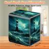 JANENFNA Card Deck Box, Card Storage Box Fits 100+ Single Sleeved Cards, Large Capacity PU Leather Card Storage Box with Strong Magnet for Magic Commander TCG CCG, Lighthouse view 2