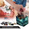 JANENFNA Card Deck Box, Card Storage Box Fits 100+ Single Sleeved Cards, Large Capacity PU Leather Card Storage Box with Strong Magnet for Magic Commander TCG CCG, Lighthouse view 3