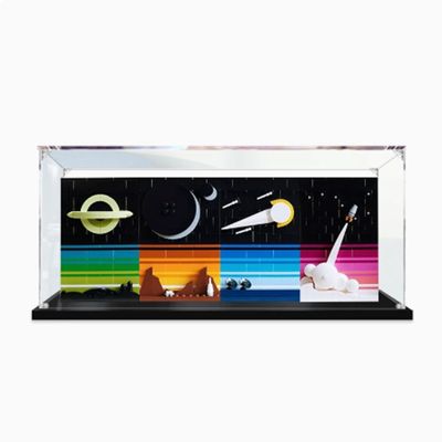 FEIRUBO Transparent Acrylic Display Case for Lego21340 Space Age Stories Dustproof Display Case (Model not Included) (2mm)