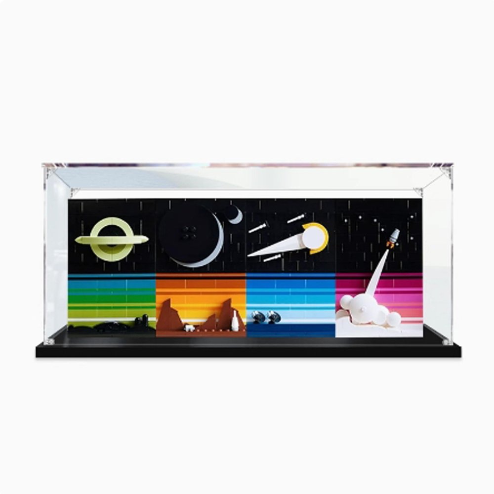 FEIRUBO Transparent Acrylic Display Case for Lego21340 Space Age Stories Dustproof Display Case (Model not Included) (2mm)