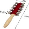1 Pcs 10 inch Wooden Handle Bells Instrument ,Stick Ring Christmas Jingle Bells Hand Percussion Shaker 21 Bells (1 Pcs) view 4
